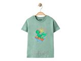 Alme Mini Get Your Board Dinazor Baskılı Yeşil Erkek Çocuk Tshirt-12 Aylık