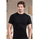 Berrak 1005 ERKEK Yarım Kol Kapalı Yaka Fanila Siyah 3'lü 