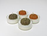 MİSSİ BALKABAĞI KABARTMALI 4 ADET MAXI TEALIGHT MUM SETİ 