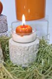 MİSSİ BALKABAĞI KABARTMALI 4 ADET MAXI TEALIGHT MUM SETİ 