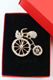 Bisiklet broş. Taşlı tasarım bisiklet broş. Yaka iğnesi bisiklet broş. Kadın broş. Broş.