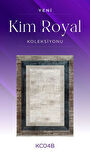 Royal Halı Kim Royal KC04B Vizon Lacivert Akrilik Yumuşak Dokulu Modern Çerçeveli Halı