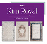 Royal Halı Kim Royal KC07A Krem Vizon Akrilik Yumuşak Dokulu Modern Çerçeveli Halı