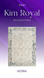 Royal Halı Kim Royal KC08A Krem Mavi Akrilik Yumuşak Dokulu Modern Eskitme Halı