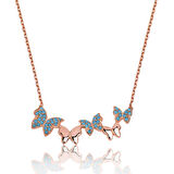 925 Ayar Gümüş Kelebek Kadın Gümüş Kolye