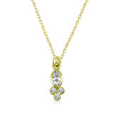 925 Ayar Gümüş Çiğ Damlası Mekik Tektaş Kadın Gümüş Kolye