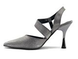 Feles Çapraz Detaylı Arkası Açık Stiletto Kadın Topuklu Ayakkabı