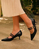 Feles Şeker Topuklu Toka Detaylı Kadın Kısa Topuklu Ayakkabı