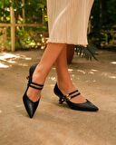 Feles Şeker Topuklu Toka Detaylı Kadın Kısa Topuklu Ayakkabı