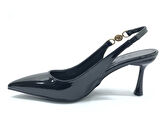 Feles Yan Toka Detaylı Arkası Açık Stiletto Kadın Topuklu Ayakkabı