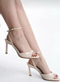 Feles Bilekten Bağlamalı Tek Bant Kadın Topuklu Ayakkabı