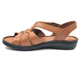 Ayakdaş %100 Hakiki Deri Tam Ortapedik Fus Pedli Taban Kadın Sandalet