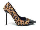 Feles İnce Topuklu Leopar Desenli Stiletto Kadın Ayakkabı