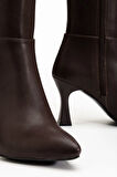 Feles Diz Altı Topuklu Sivri Burun Kadın Çizme