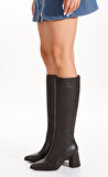 Feles Sivri Burun Fermuarsız Kadın Çizme