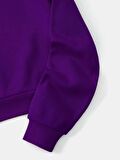 Kadın Basic Kapüşonlu Crop İçi Polarlı Oversize Sweatshirt