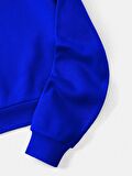 Kadın Basic Kapüşonlu Crop İçi Polarlı Oversize Sweatshirt