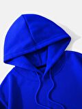 Kadın Basic Kapüşonlu Crop İçi Polarlı Oversize Sweatshirt