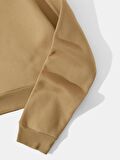 Kadın Basic Kapüşonlu Crop İçi Polarlı Oversize Sweatshirt