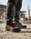 Carla Jr S3 Kompozit Burunlu Kahverengi Kaymaz Taban Antistatik Hafif İş Ayakkabısı