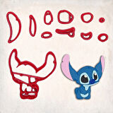 Lilo ve Stitch Stitch Detay Kurabiye Kalıp Seti 11’li