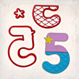 Deniz Kızı Rakam 5 Detaylı Kurabiye Kalıp Seti 3 Parça