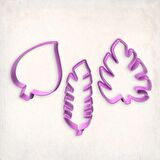 Tropikal Yapraklar Kurabiye Kalıp Set 3’lü