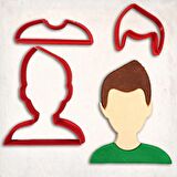 Boş Yüz-1 Detay Kurabiye Kalıp Seti 3’lü