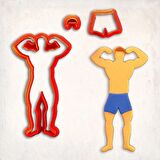 Erkek Atlet Detay Kurabiye Kalıp Seti 3’lü