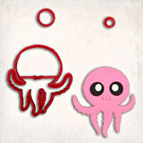 Ahtapot Detay Kurabiye Kalıp Seti 3 Parça