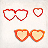 Kalp Gözlük Detay Kurabiye Kalıp Seti 2’li