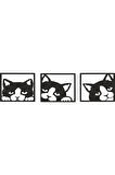 Kediler Sticker (Oto-Motor-Laptop-Duvar-Dekor) 60 x 15
