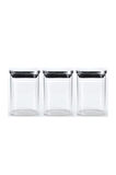 Vakum Krom Kapaklı Kare Cam Kavanoz 6,5x10,5 Cm - 300 Ml Cam Baharatlık Saklama Kabı 3 Adet