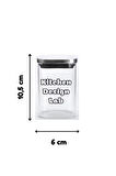 Vakum Krom Kapaklı Kare Cam Kavanoz 6,5x10,5 Cm - 300 Ml Cam Baharatlık Saklama Kabı 6 Adet