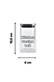 Vakum Krom Kapaklı Kare Cam Kavanoz 6,5x12,5 Cm - 350 Ml Cam Baharatlık Saklama Kabı 3 Adet