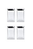 Vakum Krom Kapaklı Kare Cam Kavanoz 6,5x12,5 Cm - 350 Ml Cam Baharatlık Saklama Kabı 4 Adet