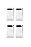Vakum Krom Kapaklı Kare Cam Kavanoz 6,5x12,5 Cm - 350 Ml Cam Baharatlık Saklama Kabı 4 Adet