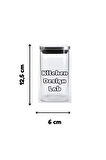 Vakum Krom Kapaklı Kare Cam Kavanoz 6,5x12,5 Cm - 350 Ml Cam Baharatlık Saklama Kabı 4 Adet