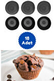 Antrasit 18'li Silikon Mini Browni Kalıbı - Muffin Kalıbı 18 Adet Cupcake Kek Kalıbı