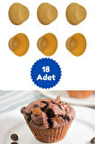 Sarı 18'li Silikon Mini Browni Kalıbı - Muffin Kalıbı 18 Adet Cupcake Kek Kalıbı