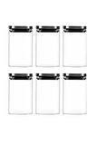 Vakum Krom Kapaklı Kare Cam Kavanoz 8x8*13 Cm - 650 ml Cam Baharatlık Saklama Kabı 6 Adet