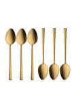 Mat Gold Yemek Kaşık Seti 6 Adet Set, Paslanmaz Çelik Yemek Kaşığı Seti