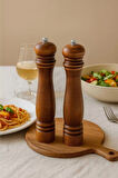 Bambu Gövdeli Komple Ahşap Tuz Karabiber Değirmeni Baharat Öğütücüsü Büyük Boy 30 Cm 2 Adet