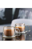 Yeni Tasarım Neskafe Ekspresso Fincanı, Çift Cidarlı Kulplu Cam Fincan 4 Adet 1836
