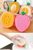 2 Adet Meyve Şekilli Sevimli Bulaşık Süngeri, Yumuşak Temizlik Süngeri Fırçası,çilek Şeftali Şekilli