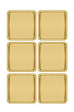 Paslanmaz Çelik Gold Renk Sunum Tepsisi 21 X21 Cm Çay Kahve Pasta Tatlı Servis Sunum Tepsisi 6 Adet