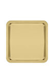 Paslanmaz Çelik Gold Renk Sunum Tepsisi 21 X21 Cm Çay Kahve Pasta Tatlı Servis Sunum Tepsisi 6 Adet