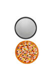 Büyük Boy Delikli Pizza Tepsisi 36 cm x 2 Adet Çift Başlı Pizza Ruleti ve Çelik Peynir Rendesi