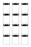 Vakum Krom Kapaklı Kare Cam Kavanoz 8x8*10 Cm - 500 Ml Cam Baharatlık Saklama Kabı 12  Adet