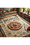 Vintage Desenli Breakfast Kahvaltı Servis Ve Sunum Kağıdı 37x28 Cm 50 Adet